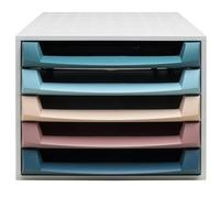 Module de classement Exacompta The Box gamme Skandi 5 tiroirs - Coloris assortis clair