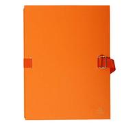 Exacompta - Réf. 223245E - 1 chemise à dos extensible en papier toilé couleur - fermeture par sangle - avec rabat en pied - boucle à coulisseau cranté - dim 24 x 32 cm - couleur orange
