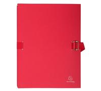 Exacompta - Réf. 223275E - Carton de 10 chemises à dos extensible en papier toilé couleur - fermeture par sangle - avec rabat en pied - boucle à coulisseau cranté - dim 24 x 32 cm - couleur rouge