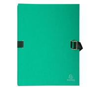 Exacompta - Réf. 223290E - Carton de 10 chemises à dos extensible en papier toilé couleur - fermeture par sangle - avec rabat en pied - boucle à coulisseau cranté - dim 24 x 32 cm - vert clair