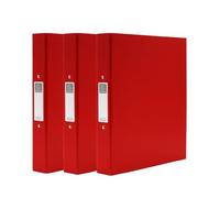 Exacompta - Réf. 226/0008Z- Lot de 3 classeurs 2 anneaux A4, dos de 30 mm, chemises de bureau pour le classement des documents et organisation des dossiers - rouge