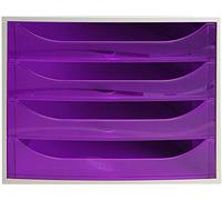 EXACOMPTA Module de classement Ecobox Linicolor 4 tiroirs - Violet