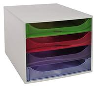 Exacompta Module de classement Ecobox Linicolor 4 tiroirs Arlequin 228699D