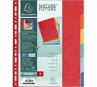 Intercalaires carte lustrée 225g 6 positions - A4 maxi - Couleurs assorties