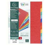 Exacompta 25x Intercalaires en véritable souple 12 onglets neutres assort 2412E