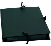 Exacompta - Réf. 25738E - 5 cartons à dessin kraft noir vernis - avec rubans tissu - dos et coins toilés - garde noire - dimensions 32 x 45 cm - format à classer A3 - couleur noir