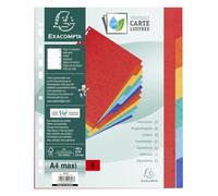 Exacompta Intercalaires 2606E Lot de 25 Carte 400 g 6 positions A4 Maxi Couleurs assorties