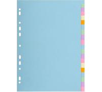 Exacompta - Réf. 2620E - 1 Intercalaire en carte pastel 170g/m2 Forever avec 20 onglets neutres - format à classer A4 - dimensions 22,5 x 29,7 cm - couleurs assorties pastels (Lot de 5)