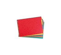 Exacompta Intercalaires A3 carte lustrée FSC® 400 g/m² 5 onglets neutres couleurs assorties - 1 jeu