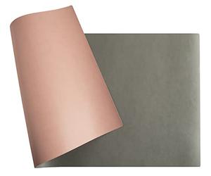 Exacompta - Réf. 29123E - 1 Sous-mains souple Home Office - en simili cuir (polyuréthane) bicolore - souple et résistant, protège bureau, tapis de souris - 35x60 cm - couleur nude/gris - livré roulé