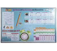 Exacompta - Réf. 29792E - 1 Sous-mains pour bureau enfants en carton rigide rembordé - recto et verso en PVC pour résister à un usage quotidien - format 37,5 x 57,5 cm - visuel maths - livré à plat