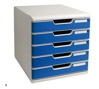Exacompta Module de classement Modulo 5 tiroirs - gris/bleu