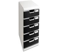 Module de classement Exacompta Modulo 5 tiroirs - gris/noir