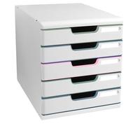 Exacompta - Module de classement Modulo - 5 tiroirs - A4+ - blanc/assortis clair