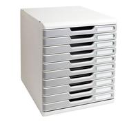 Exacompta Module de classement Modulo A4 10 tiroirs gris 35x28,8x32 cm