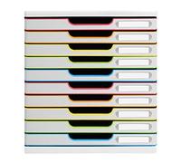 Module de classement Modulo Black Office 10 tiroirs fermés - Blanc/arlequin