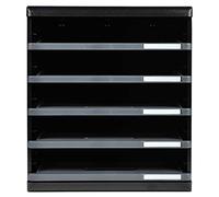 Module de classement Modulo Ecoblack 5 tiroirs ouverts - Gris foncé