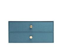 Exacompta - Réf. 30603E - Module de rangement à 2 tiroirs Office By Me - En carton recyclé - Pour document A4+, Dimensions : Profondeur 17x largeur 35,5 x Hauteur 27cm - Coloris Bleu canard