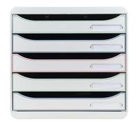Exacompta Module de classement Big Box Plus 5 tiroirs – blanc/assortis clair