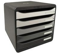 Module de classement Exacompta Big Box Plus Arlequin noir/gris 5 tiroirs - noir / gris