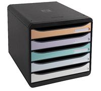Module de classement Exacompta Big Box Plus Arlequin pastel 5 tiroirs multicolores - noir/ assortis pastel