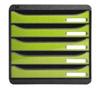 Module de classement Exacompta Big Box Plus 5 tiroirs vert glossy