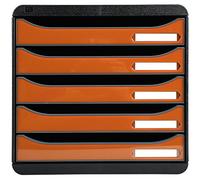 Exacompta Module de classement Big Box Plus Iderama 5 tiroirs Orange brillant