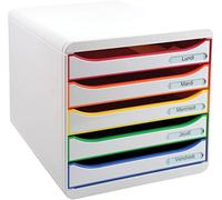 Exacompta Module de classement Big Box Plus 5 tiroirs A4+ Arlequin/Blanc