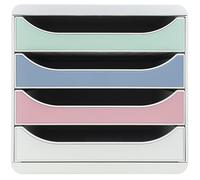 Module de classement Exacompta Big-Box 4 tiroirs gris clair - assortis clair