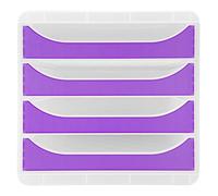 Exacompta - Réf. 310319D - BIG-BOX Chromaline - Caisson 4 tiroirs pour format A4+ - Dimensions extérieures : profondeur 34,70 x largeur 27,80 x hauteur 26,70 cm - Cristal/violet translucide