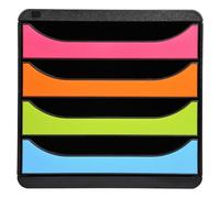 Module de classement Exacompta Big Box 4 tiroirs coffre noir - noir/multicolore