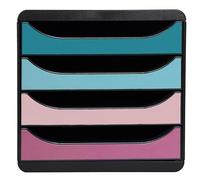 Module de classement Exacompta Big Box 4 tiroirs coffre noir - noir/bleu/rose