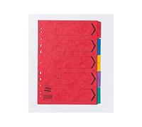 Exacompta - Réf. 3110Z - 20 paquets de 5 intercalaires en véritable carte lustrée souple 225g/m2 FSC® avec 5 onglets imprimés numériques de 1 à 5 - Page d'indexation fournie - Format à classer A4