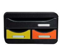 Exacompta - Réf. 311798D - SMALL-BOX MINI 3 tiroirs - 1 tiroir pour documents au format A4+ - 2 tiroirs fins pour les petits ustensiles - dimensions 347 x 278 x 130 mm - Arlequin