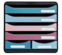 Exacompta - Réf. 312606D - BIG-BOX maxi Skandi - 1 Caisson 4 tiroirs pour document A4+ et 2 petits tiroirs pour ranger des ustensiles de bureau - Dimensions extérieures : P 34,7 x l 27,8 x H 27,1 cm