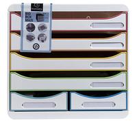 Module de classement Big Box Maxi 6 tiroirs Black Office - Blanc/arlequin