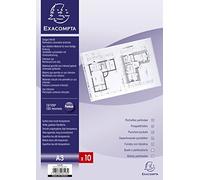 Exacompta - Réf. 3193E - Sachet de 10 pochettes perforées PVC lisse 12/100e - perforations universelles 11 trous - format à classer A3 horizontal/paysage - incolore