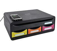 Exacompta - Réf. 319798QID - Module de classement Toolbox QI chargeur de batterie - 4 tiroirs Iderama - Arlequin
