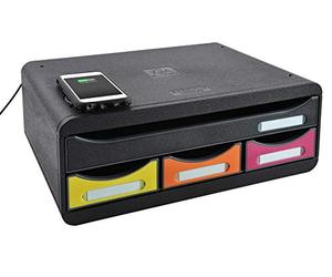 Exacompta - Réf. 319798QID - Module de classement Toolbox QI chargeur de batterie - 4 tiroirs Iderama - Arlequin