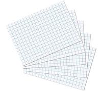 Exacompta - Réf. 3208B - Paquet de 100 fiches bristol quadrillées 5x5 non perforées - sous film - compatibles avec imprimante jet d'encre, laser et photocopieur - format 55 x 74 mm - couleur blanc