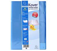 Exacompta - Réf. 32421E - 1 protège-cahier Translucide KOVER avec étiquettes adhésives - En PVC (plastique) lisse 22/100ème - Format 21x 29,7 cm - A4 - 8 couleurs aléatoires