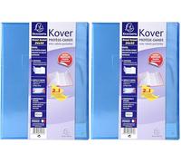 Exacompta - Réf. 32431E - 1 protège-cahier Translucide KOVER avec étiquettes adhésives - En PVC plastique lisse 22/100ème - Format 24 x 32 cm - A3-8 couleurs aléatoires (Lot de 2)
