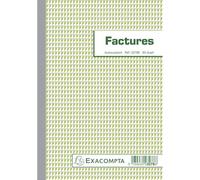 Exacompta - Réf. 3278AE - 1 Manifold FACTURES - avec mention TVA - 50 feuillets numérotés et autocopiants - duplicatas (1 original + 1 copie) - format 210 x 148 mm - fabriqué en France (Lot de 5)