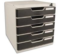 Module de classement Modulo Office A4 5 tiroirs fermables à clé - Noir