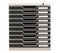 Exacompta Module de classement Modulo 10 tiroirs fermables à clé Noir 332014D