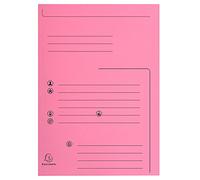 Exacompta - Réf. 334003E - Carton de 5 paquets de 25 chemises rigides imprimées avec 2 rabats SUPER 210 g/m² - couleurs pastel - certifiées PEFC™- dim 24 x 32 cm pour format A4 - couleur rose