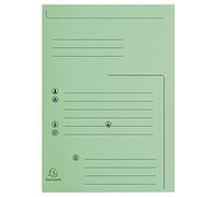 Exacompta - Réf. 334004E - Carton de 5 paquets de 25 chemises rigides imprimées avec 2 rabats SUPER 210 g/m² - couleurs pastel - certifiées PEFC™- dim 24 x 32cm pour format A4 - couleur vert clair