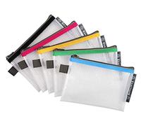Exacompta - Réf. 34120E - Carton de 10 pochettes avec fermeture éclair ZIP - En polypropylène souple pour ranger des fournitures, accessoires de beauté - Format à classer A6-5 couleurs assorties