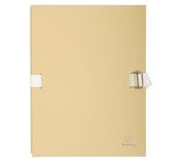 Exacompta Chemise extensible sans rabat à boucle - dos 12 cm - format A4 - beige, lot de 10