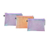 Exacompta - Réf. 37130E - Paquet de 6 pochettes souples à fermeture éclair Candy Tidy - Dimensions 17x 12 cm - Format à classer A6 - Couleurs assorties